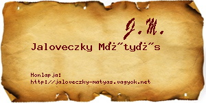 Jaloveczky Mátyás névjegykártya